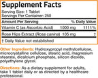Bronson Vitamina C 1000 mg con Escaramujo - Liberación Sostenida, 250 Comprimidos