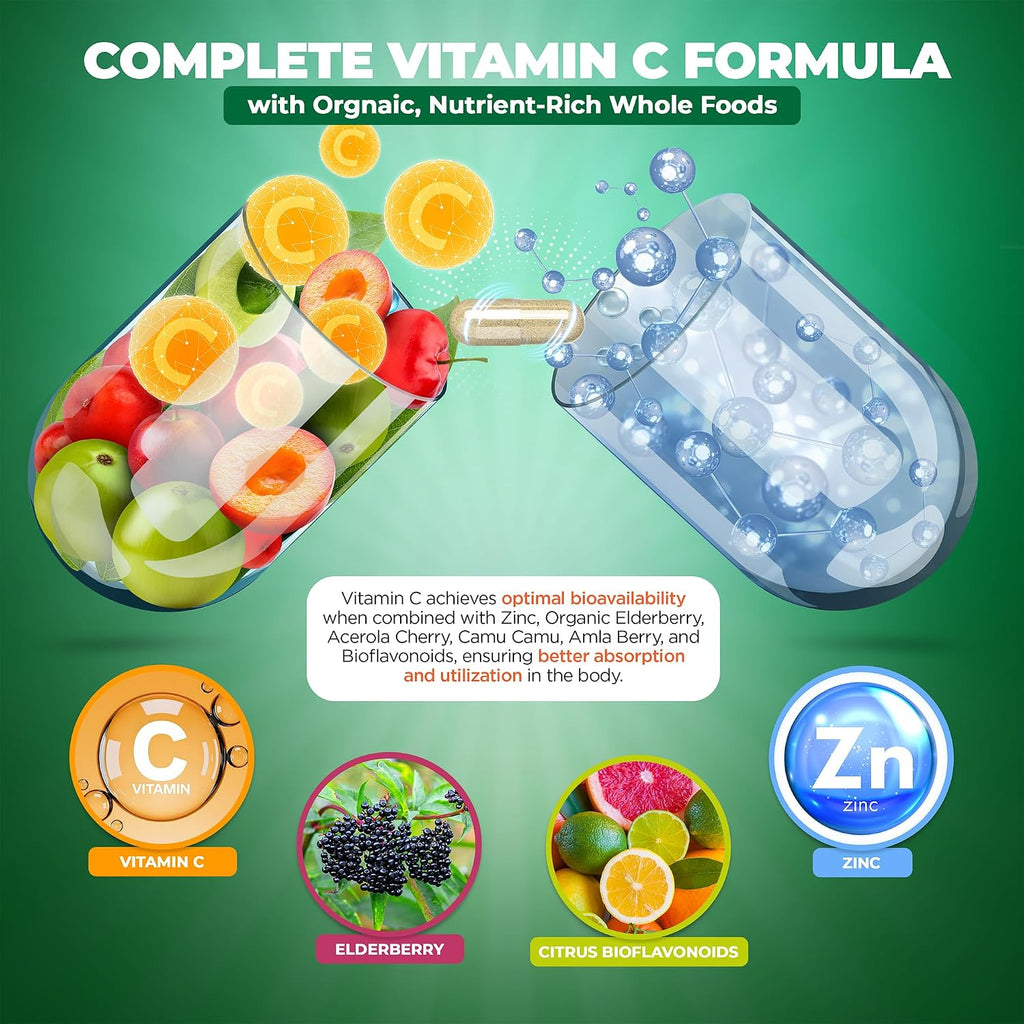 MoxyVites Vitamina C Liposomal con Zinc y Bayas Orgánicas (180 Cápsulas)