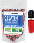 XPRS Nutra Cápsulas Vacías Tamaño 2 - 100 Unidades - Cápsulas de Gelatina Vacías para Rellenar (Negro/Rojo)