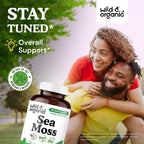 Wild & Organic Sea Moss Capsules - Complejo de Musgo Marino Irlandés con Bladderwrack - 180 Cápsulas Veganas