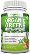 Cápsulas Orgánicas de Super Greens - NutriONN - 120 Cápsulas