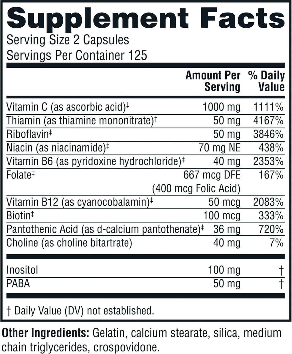 Twinlab Stress B-Complex - Complejo B con Vitaminas B12 y B6 - 250 Cápsulas