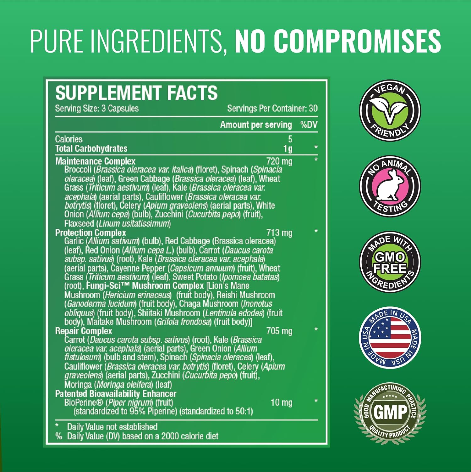 Approved Science Fruits & Veggies - Suplemento de 42 Frutas y Verduras Integrales con Superfoods - 90 Cápsulas