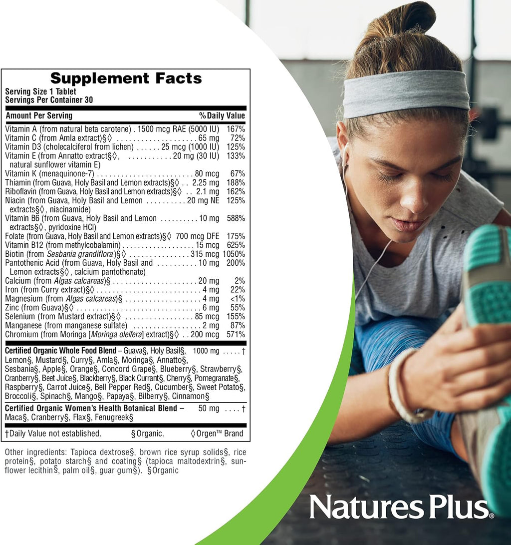 NaturesPlus Source of Life Garden Multivitamínico Diario para Mujeres - 30 Comprimidos