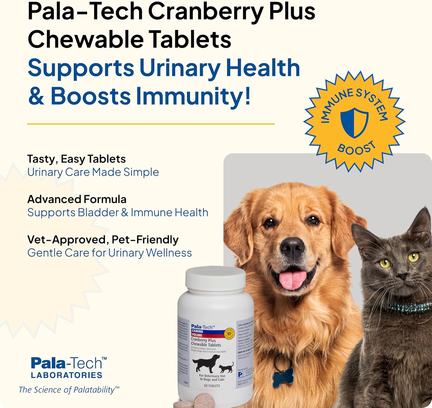 Pala Tech Cranberry para Perros y Gatos - 60 Comprimidos Masticables