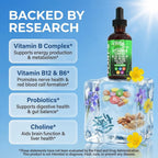 Complejo de Vitaminas B Líquido - Gotas de Vitamina B1, B2, B3, B5, B6, B7, B9, B12, Minerales y Hierbas - Clean Nutra