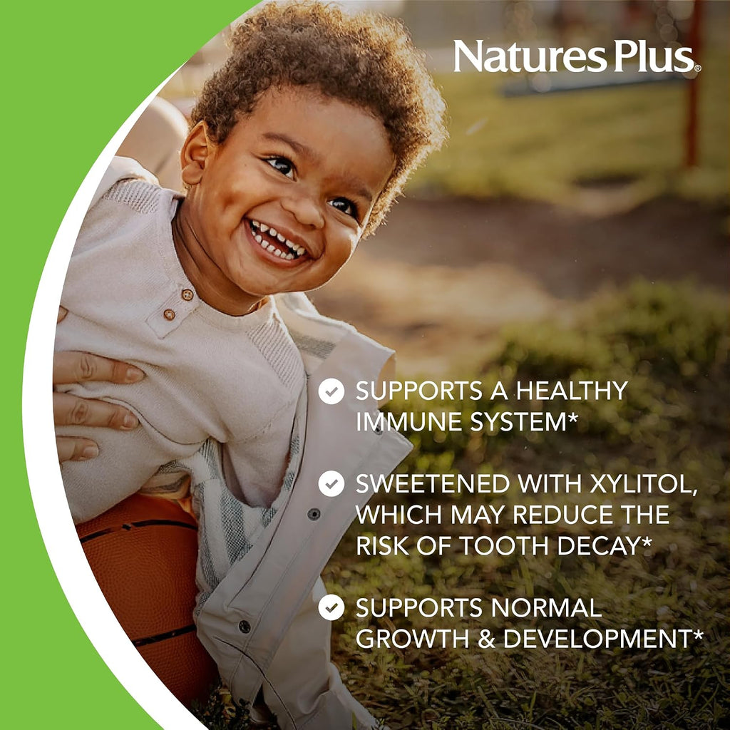 NaturesPlus Animal Parade Gold Multivitamínico Masticable para Niños - Sabor Cereza Natural - 120 Comprimidos (Envase de 2) - Con Vitamina D3, K2 y Probióticos