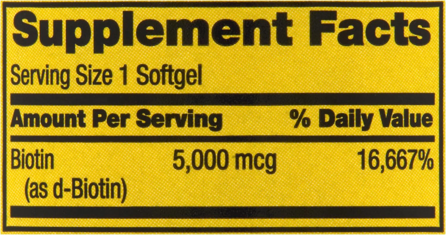 Spring Valley - Biotin 5000 mcg, Super Potency, 120 Softgels