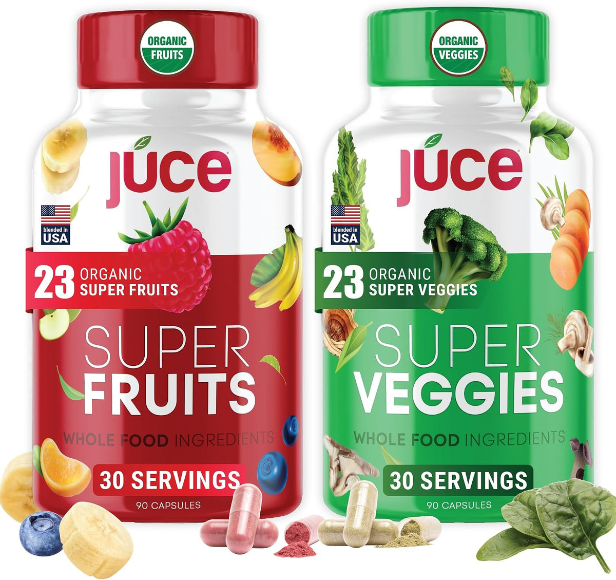 Juce Original Formula - Complemento Orgánico de Superfrutas y Verduras - 23 Frutas y 23 Verduras - 180 Cápsulas - Terra Kai – Image 1