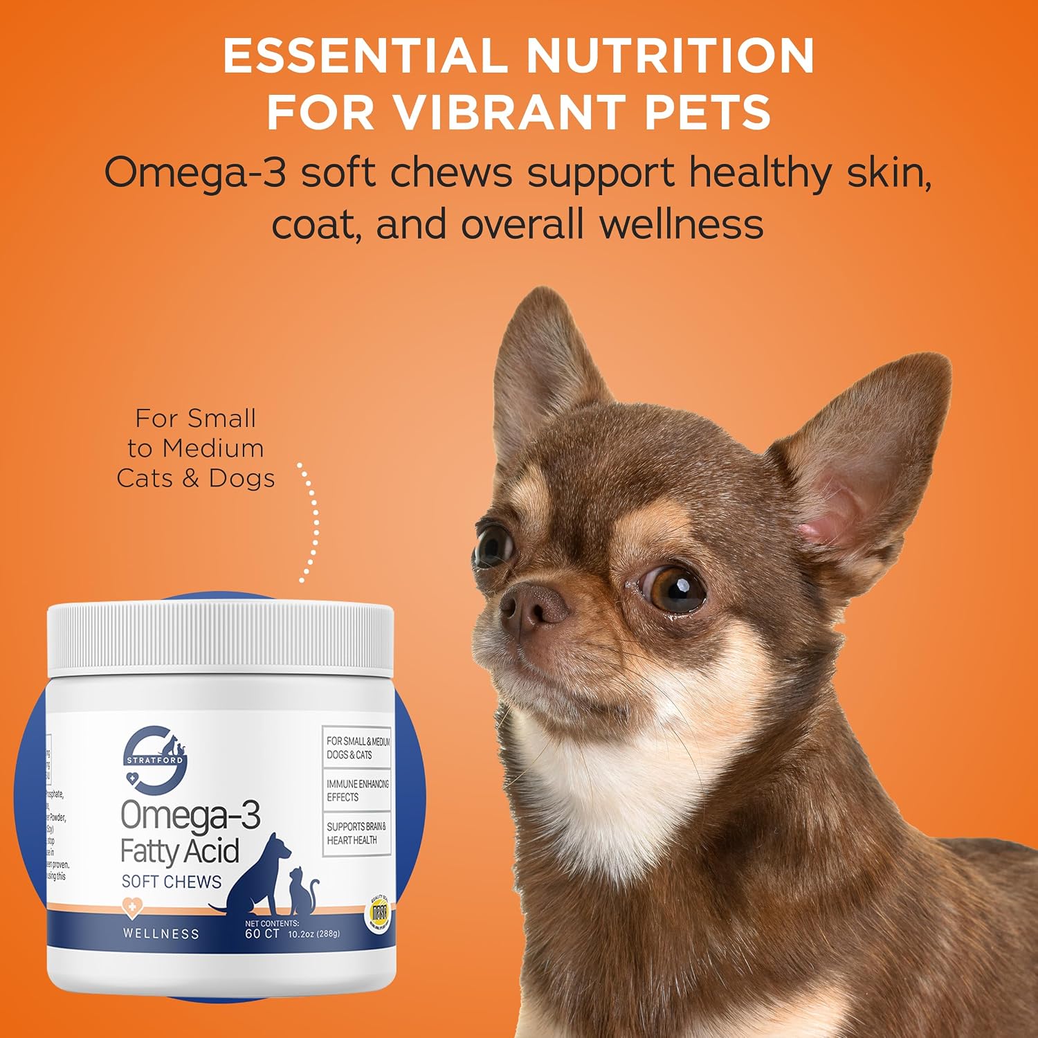 Stratford Pharmaceuticals EZ Chew Omega 3 Masticables Blandos para Perros - 60 unidades