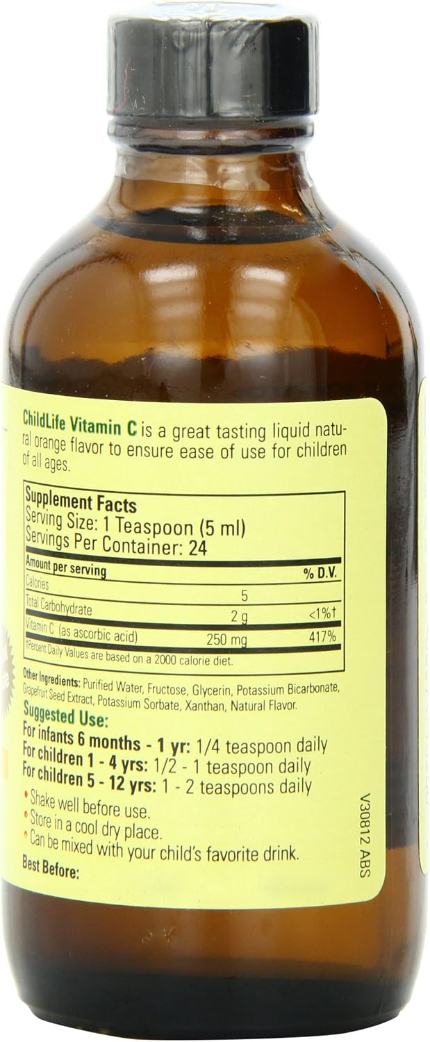 Child Life Vitamina C Líquida Sabor Naranja – 2 Botellas de 118 ml