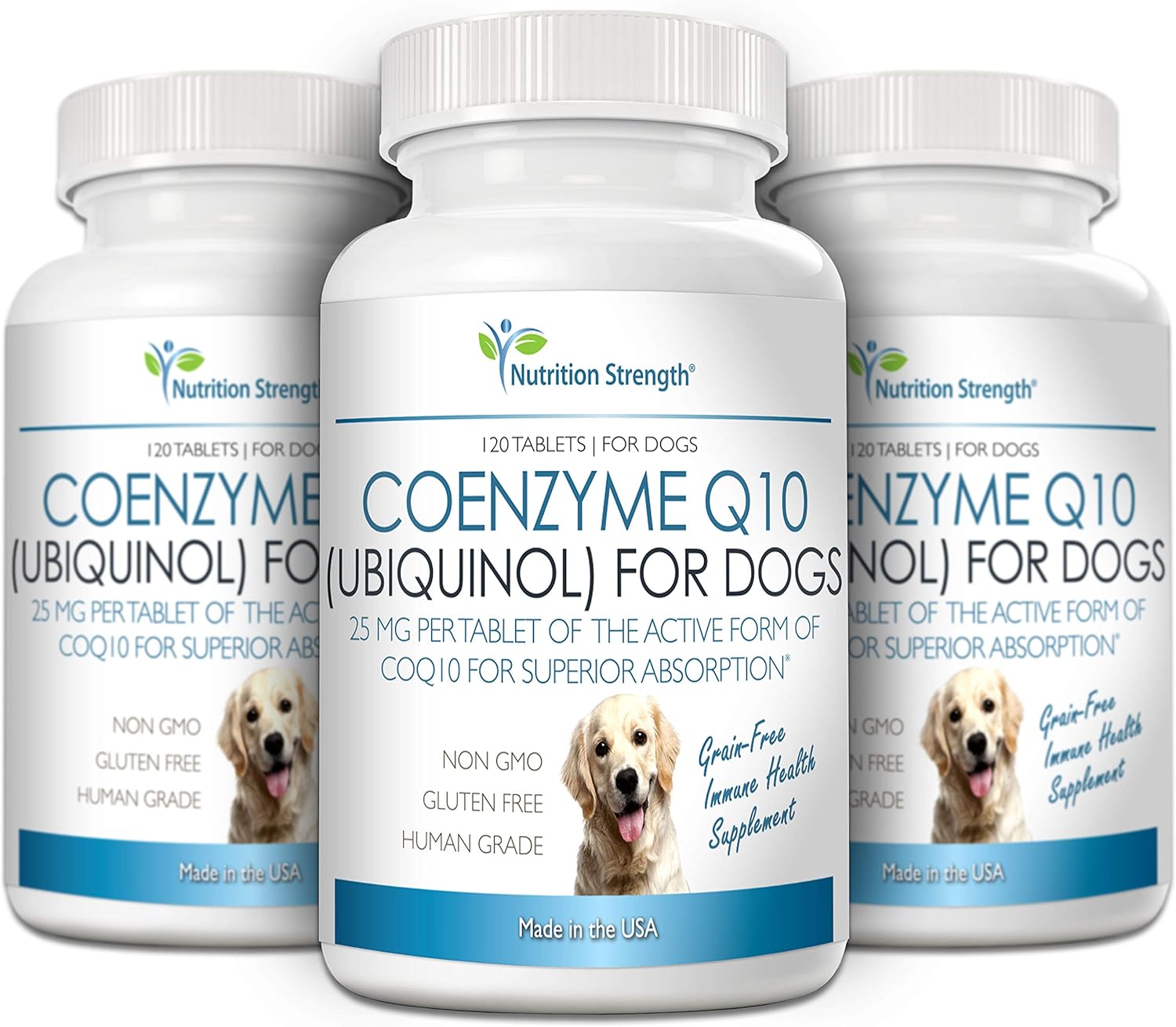 Nutrition Strength Coenzima Q10 para Perros - Ubiquinol, 120 Comprimidos Masticables