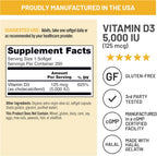 NatureWise Vitamin D3 5000 IU (125 mcg) – 200 Softgels with Organic Extra Virgin Olive Oil