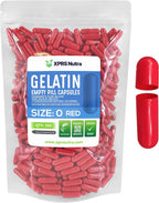 XPRS Nutra Cápsulas Vacías de Gelatina Tamaño 0 - 500 Unidades - Rojas