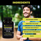 SOLDERM Niacinamide 500mg – No-Flush Vitamin B3, 120 Vegetarian Capsules
