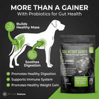 Dog Weight Gainer con Probióticos - Suplemento para Ganar Peso y Músculo en Perros - 90 Dosis - Sabor Queso y Bacon