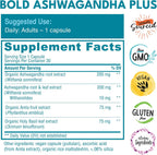 Bold Botanica Ashwagandha Plus – Suplemento de Ashwagandha con Amla y Albahaca Santa – 30 Cápsulas Veganas