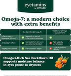 eyetamins® by OPTASE® Eye Comfort™ - 60 Cápsulas Blandas - Suplemento Ocular con Omega-7 de Espino Amarillo
