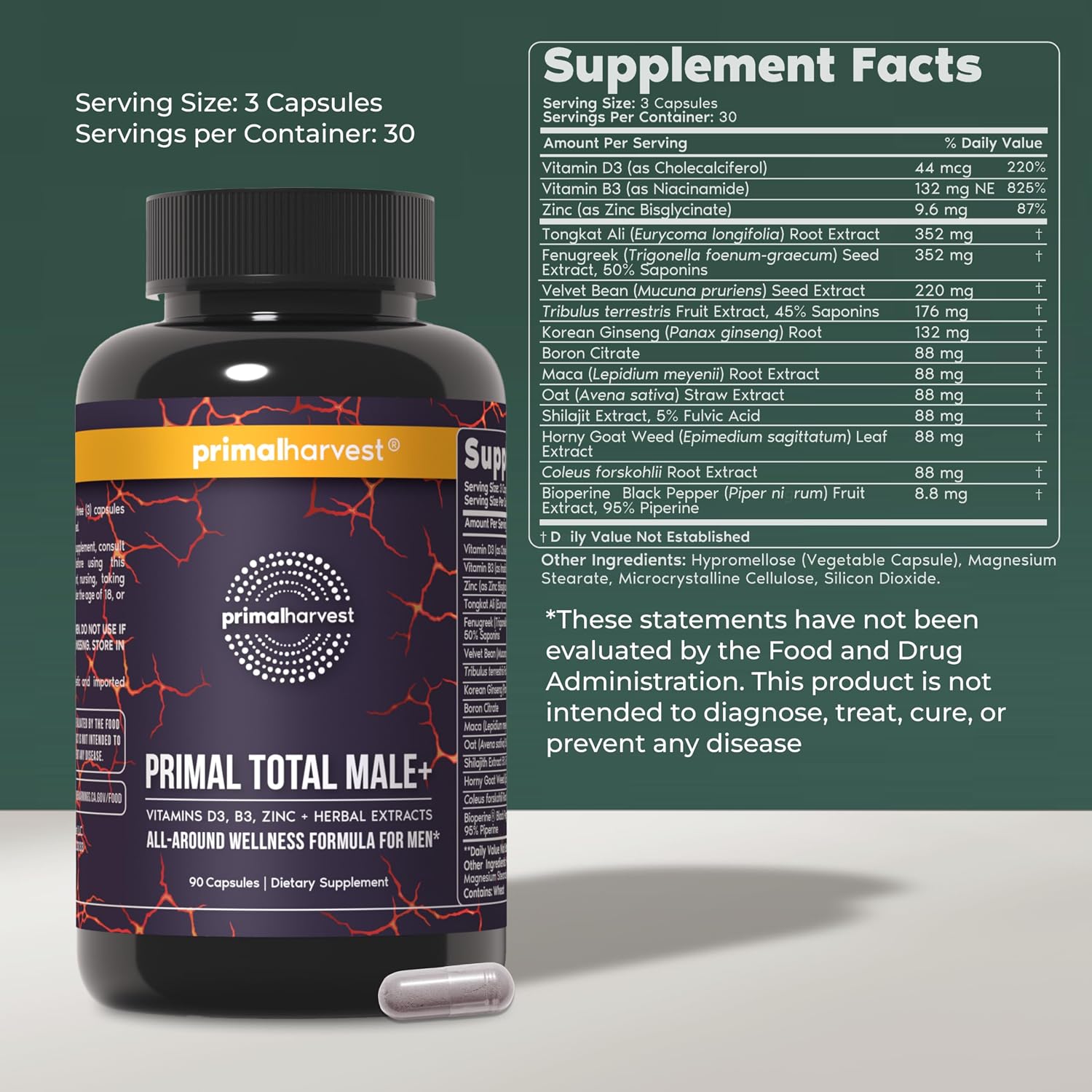 Primal Harvest Total Male+ Multivitamínico para Hombres