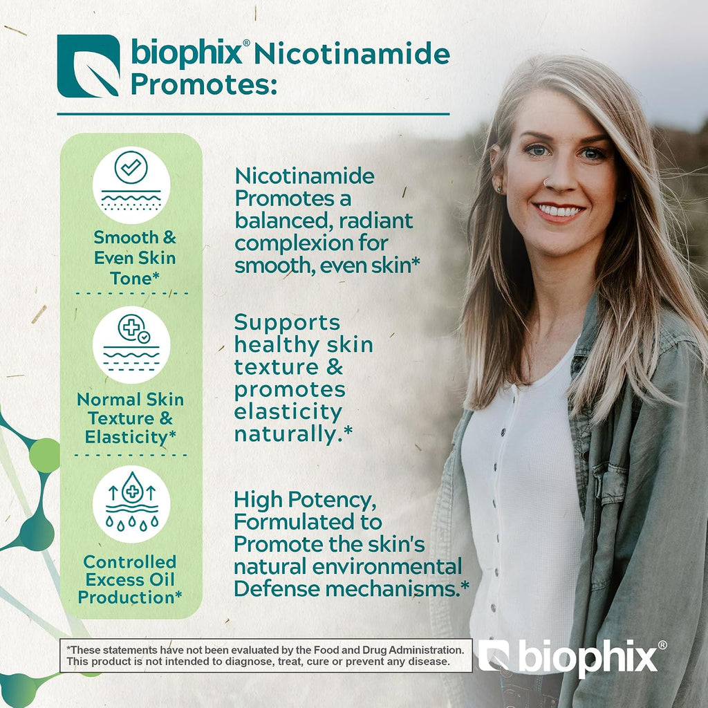 biophix B-3 Nicotinamida y Ácido Pantoténico 1350 mg 120 Cápsulas Vegetales - Clear Skin Series