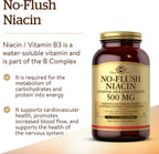 Solgar No-Flush Niacin 500 mg, 250 Vegetable Capsules - No Flushing