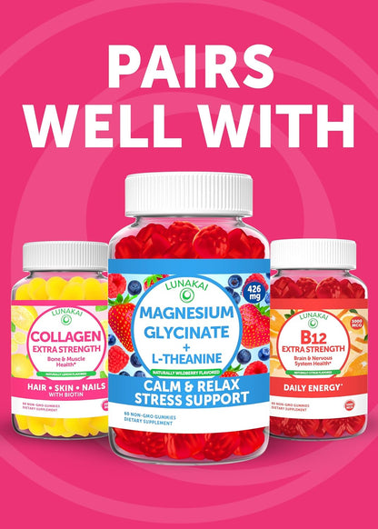 Lunakai Gummies de Vitamina D3 y K2 con Calcio – Suplemento Vegano Diario 3 en 1 para Huesos e Inmunidad, 60 gominolas – Image 8