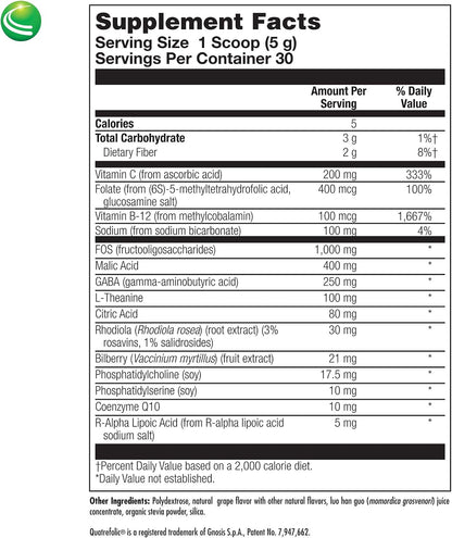 Nutra Biogenesis Focus Fizz - Suplemento en polvo con GABA y L-teanina para concentración y relajación, 150 g – Image 5