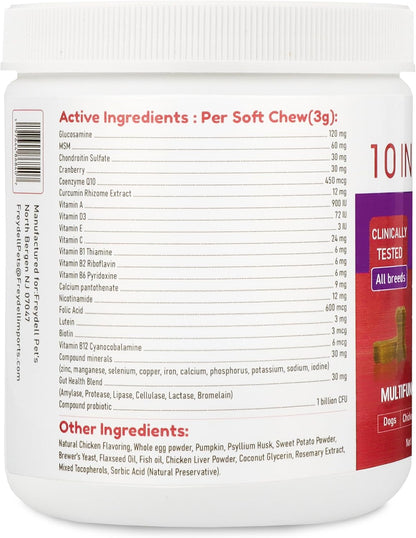 Freydell Pets 10-en-1 Multivitamínico para Perros con Glucosamina y Probióticos - 120 Chews – Image 6