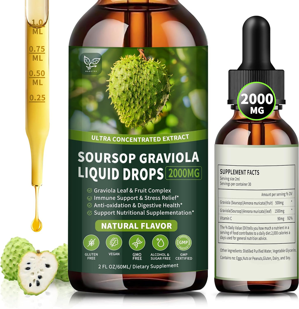 Gotas Líquidas de Graviola Orgánica 2000mg con Vitamina C