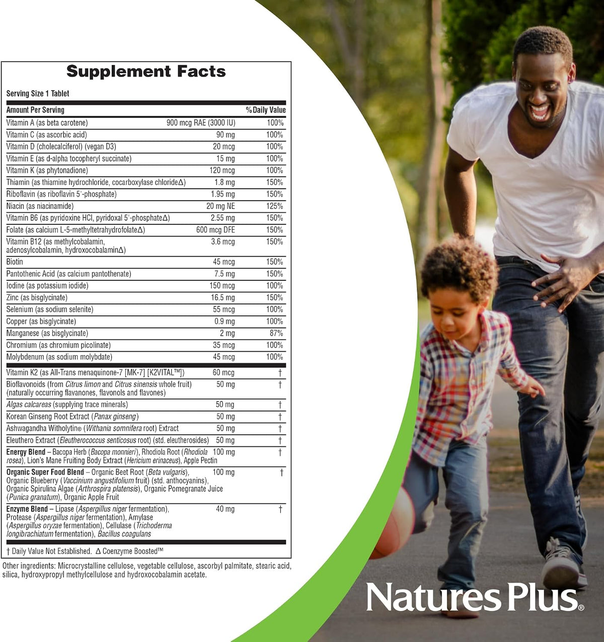 NaturesPlus His Journey - Multivitamínico – Superalimentos orgánicos : Espirulina, chlorella, hierba de cebada y – Image 4