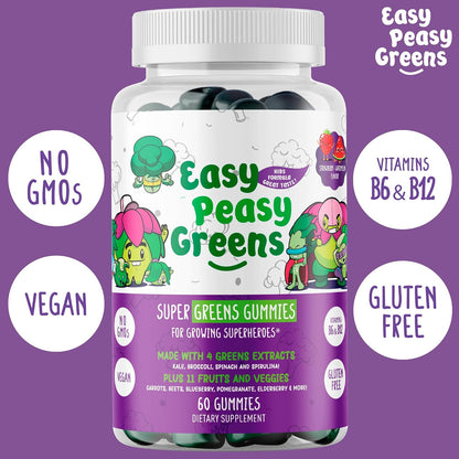 EasyPeasyGreens Daily Veggie Gummies para – Ingredientes limpios: 100% vegetales, sin gluten y endulzados con – Image 5