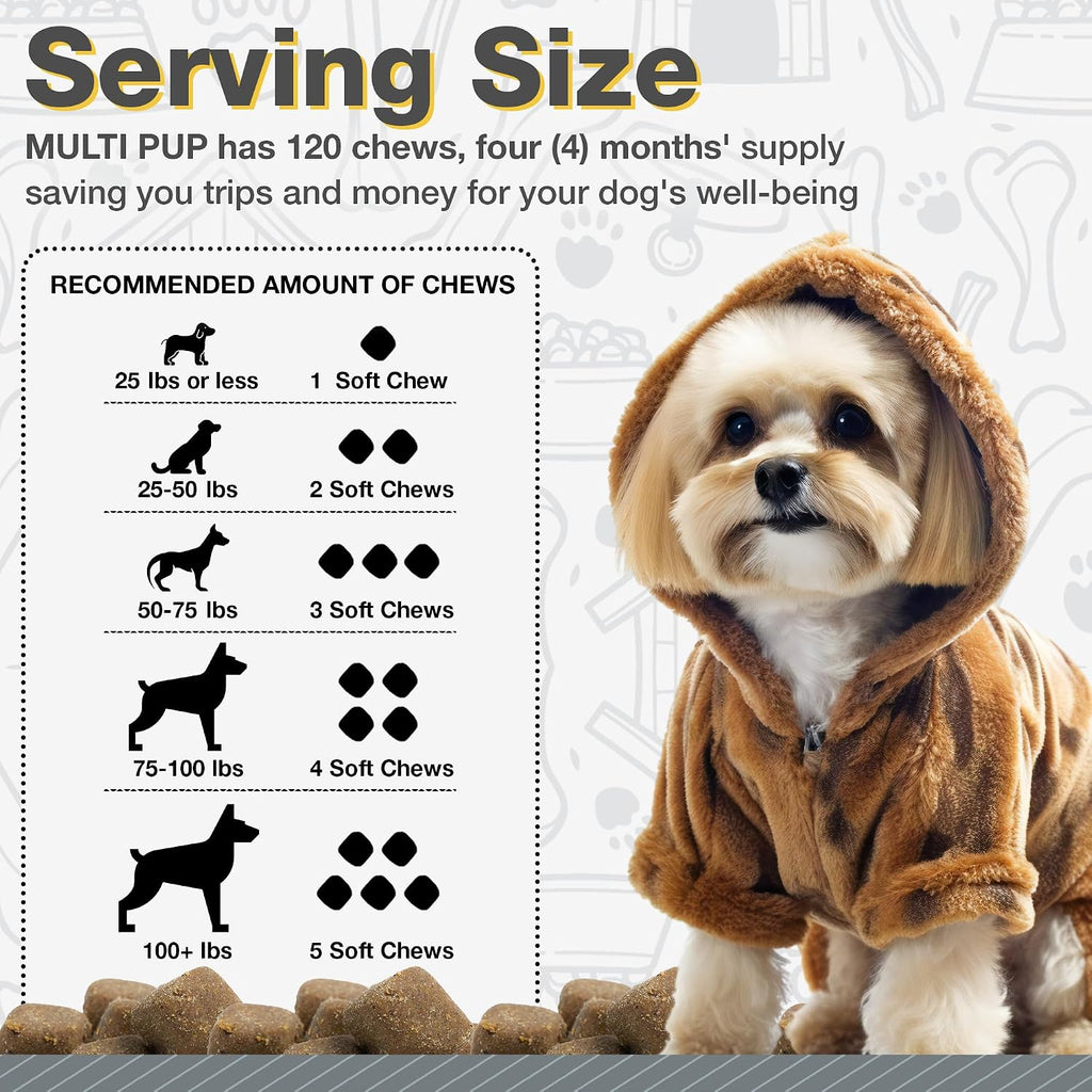 All Natural Multivitamin Soft Chews for Dogs 240ct | Glucosamina y Condroitina para Articulaciones con Probióticos para la Salud Intestinal e Inmunidad | Apoyo a la Movilidad y Bienestar Avanzado | Suministro para 4 Meses