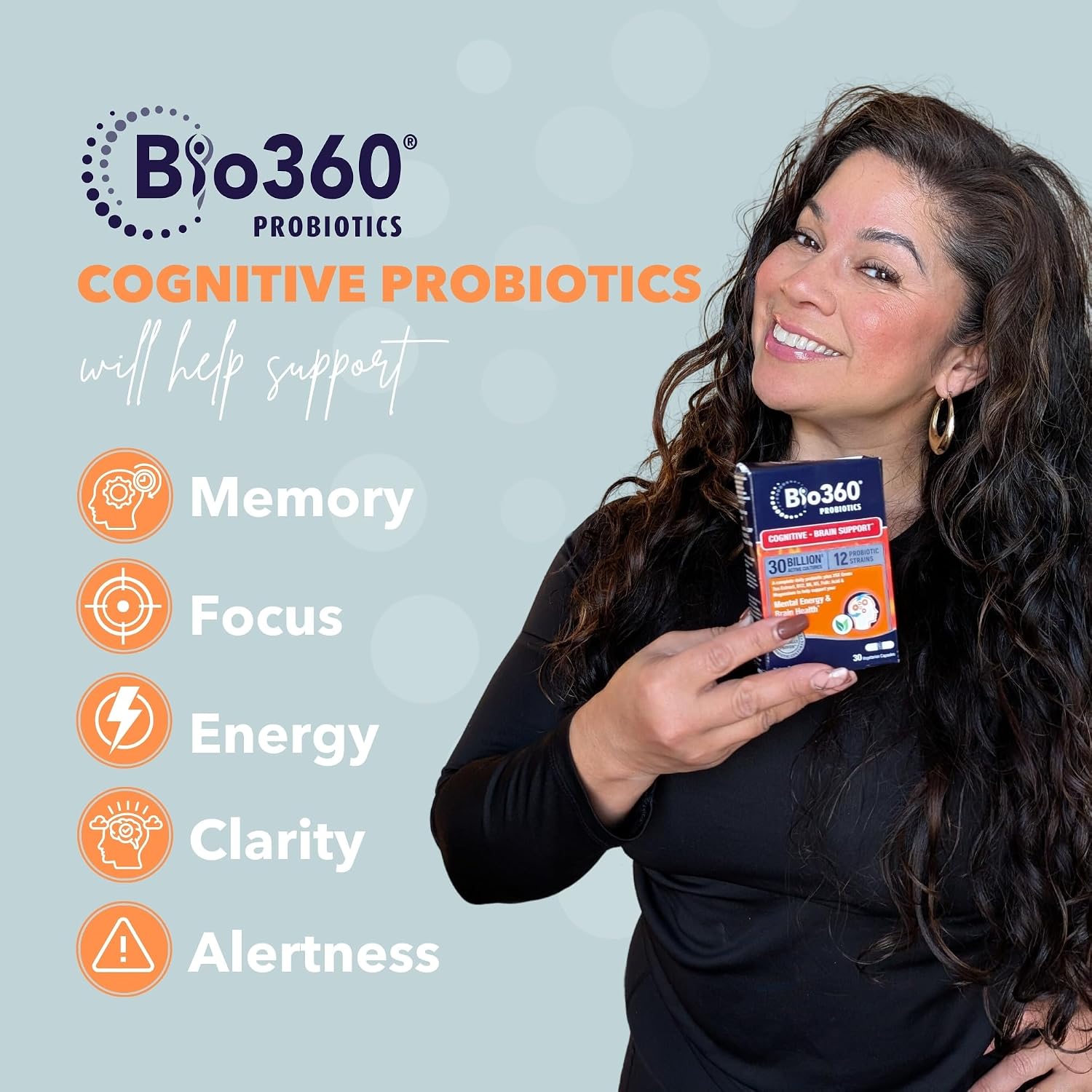 Bio360 Cognitive Support, 30 Suplementos Veganos