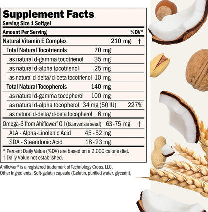 ANDREW LESSMAN Complete Tocotrienols con Vitamina E Gamma – 240 Cápsulas Blandas – Image 2