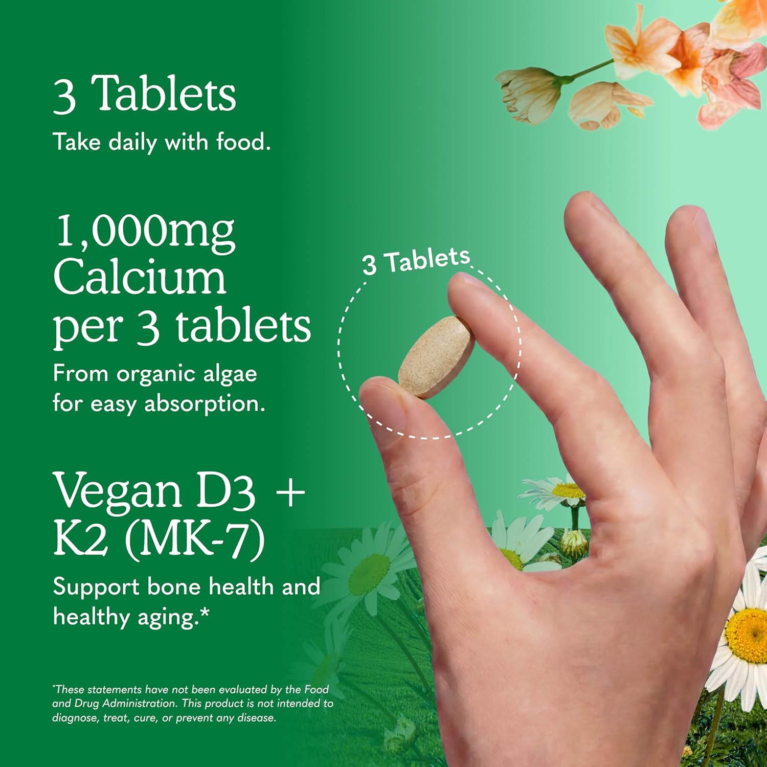 Garden of Life Calcium with Magnesium and Vitamin D3 & Organic K2 - 180 Tablets