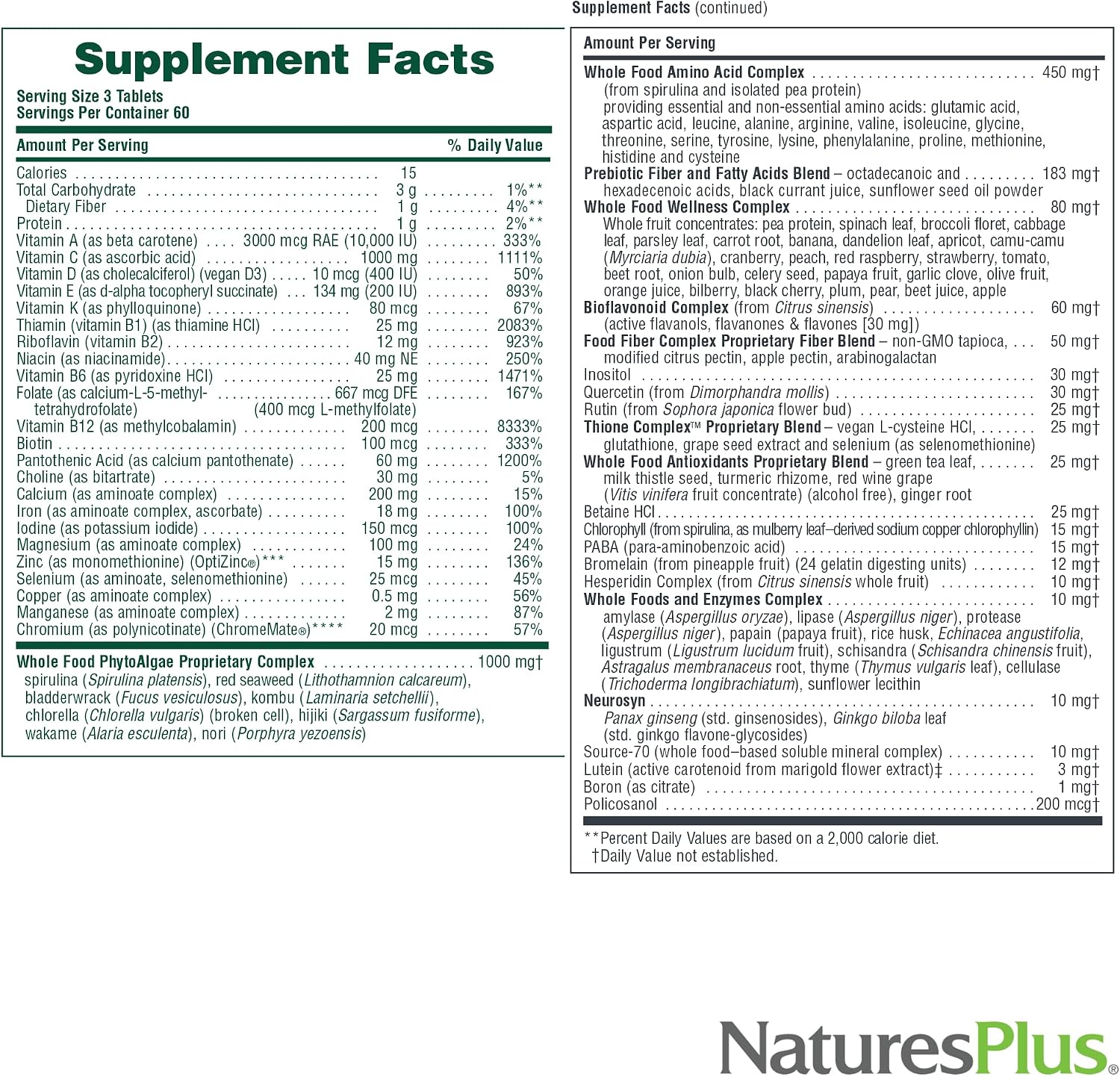NaturesPlus Ultra Source of Life Multivitamin - 180 Comprimidos
