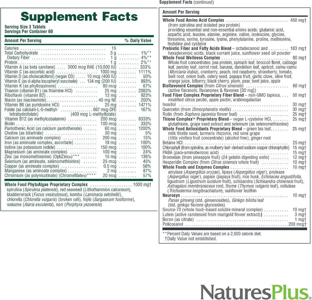 NaturesPlus Ultra Source of Life Multivitamínico - 180 Comprimidos