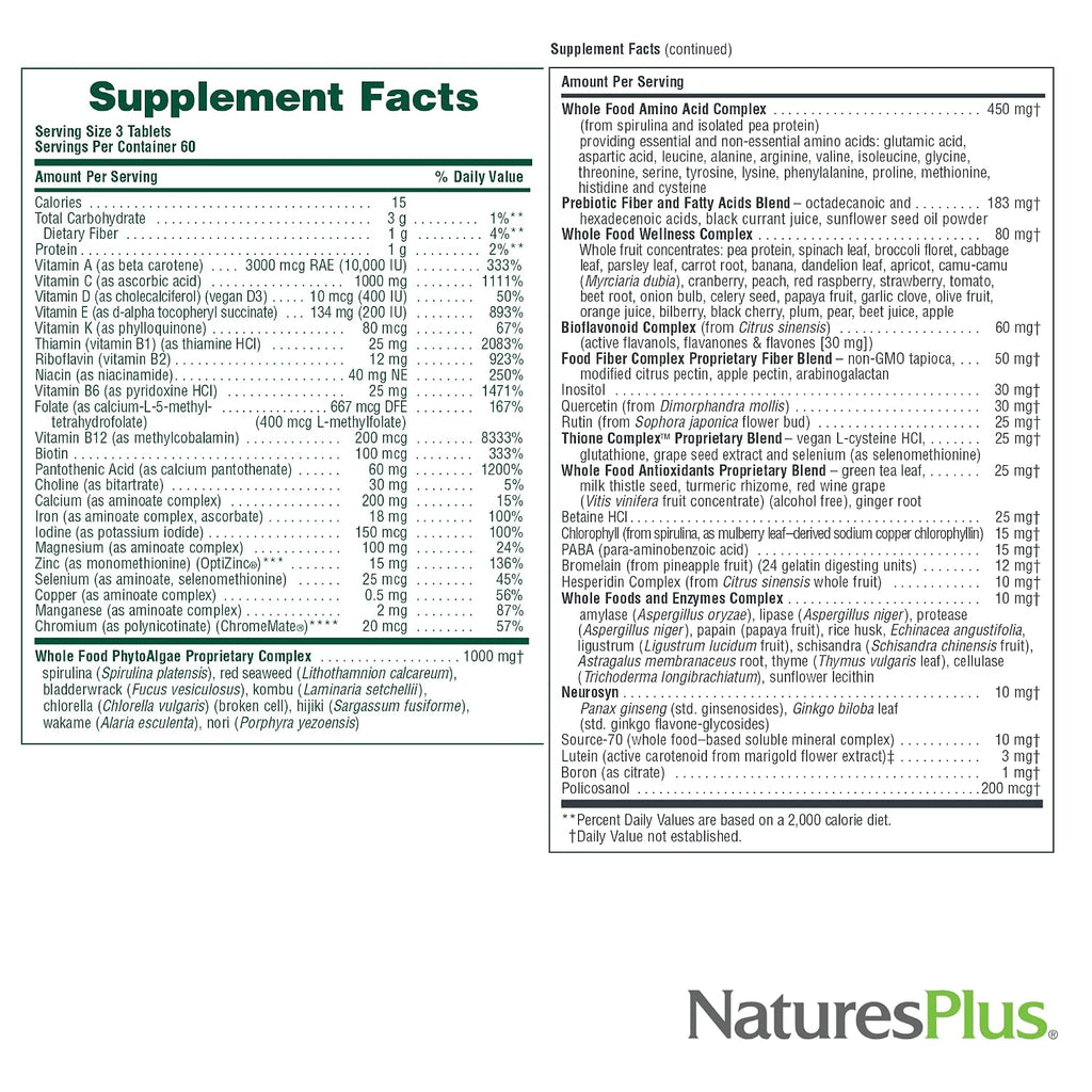 NaturesPlus Ultra Source of Life Multivitamínico - 180 Comprimidos