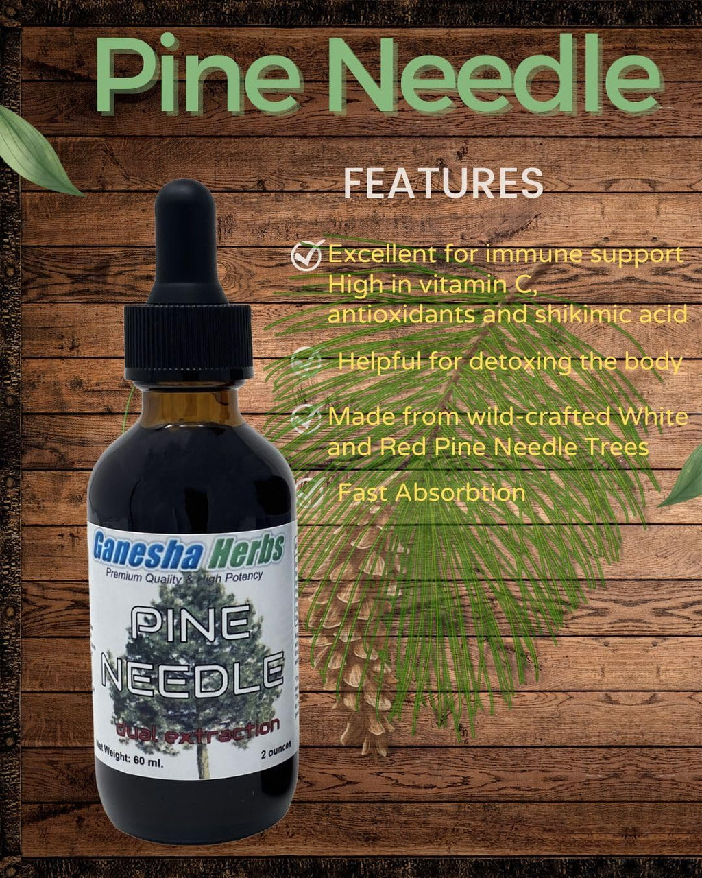 Ganesha Herbs Tintura Líquida de Agujas de Pino – 60 ml