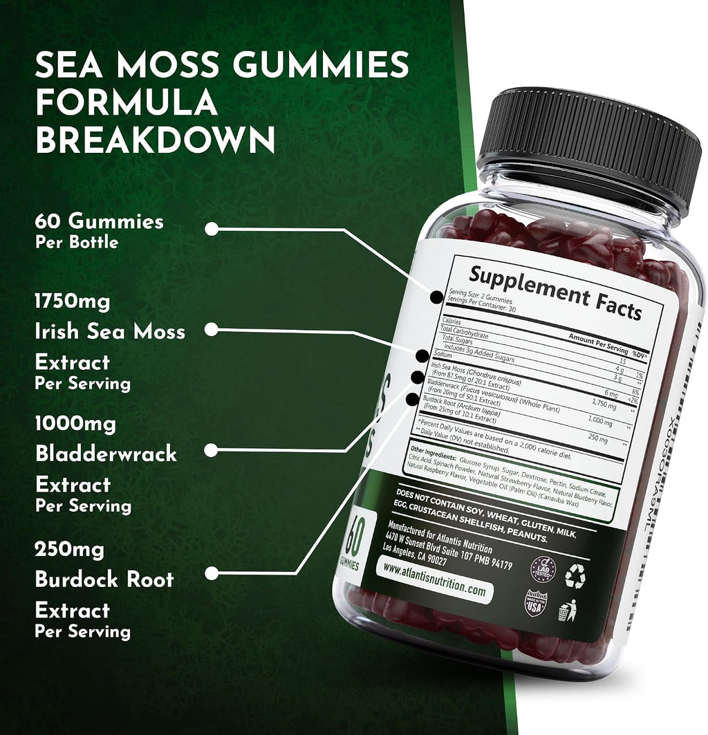 Irish Sea Moss Gummies 3000mg – Atlantis Nutrition