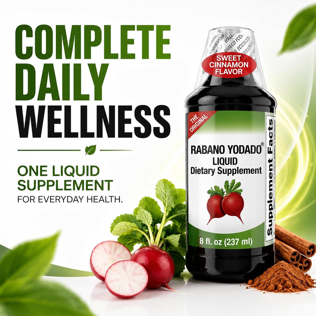 Suplemento Líquido de Rábano Yodado con Yodo y Vitaminas B1, B6 y B12, 237 ml
