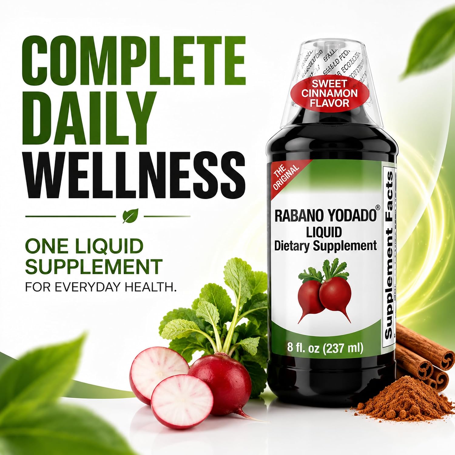 Suplemento Líquido de Rábano Yodado con Yodo y Vitaminas B1, B6 y B12, 237 ml