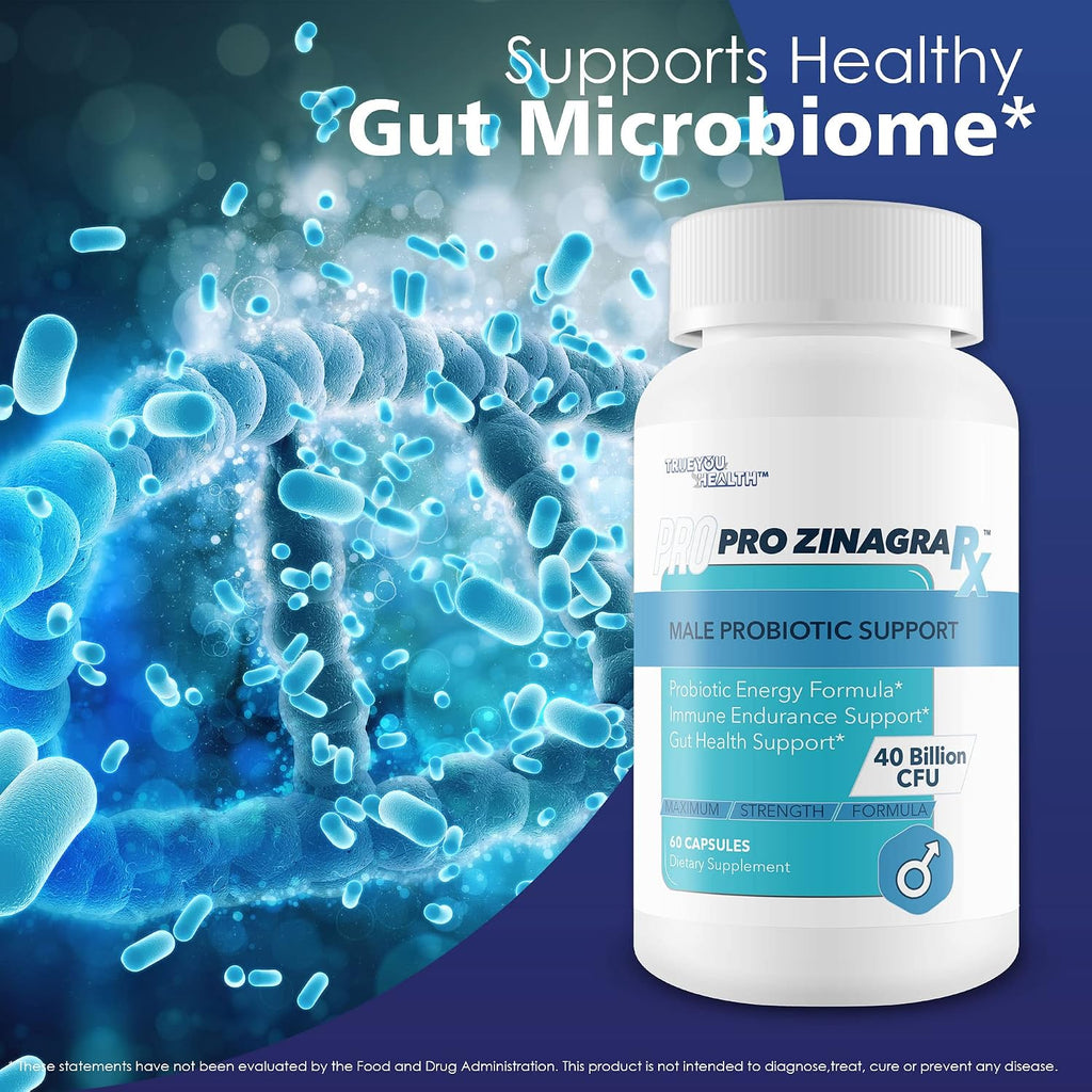 Pro Zinagra RX - Probiótico Masculino con Vitamina D y Zinc (40 mil millones de UFC)