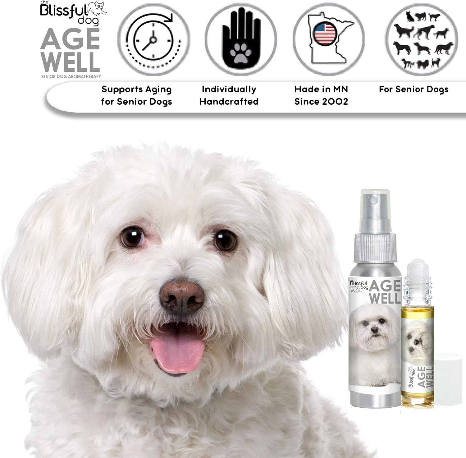 The Blissful Dog Maltese Age Well Spray Aromatherapy
