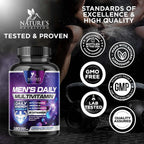 Multivitamínico para Hombres - Una Vez al Día - Fórmula Completa con Vitaminas A, C, D, E, Zinc y Hierro - 120 Cápsulas