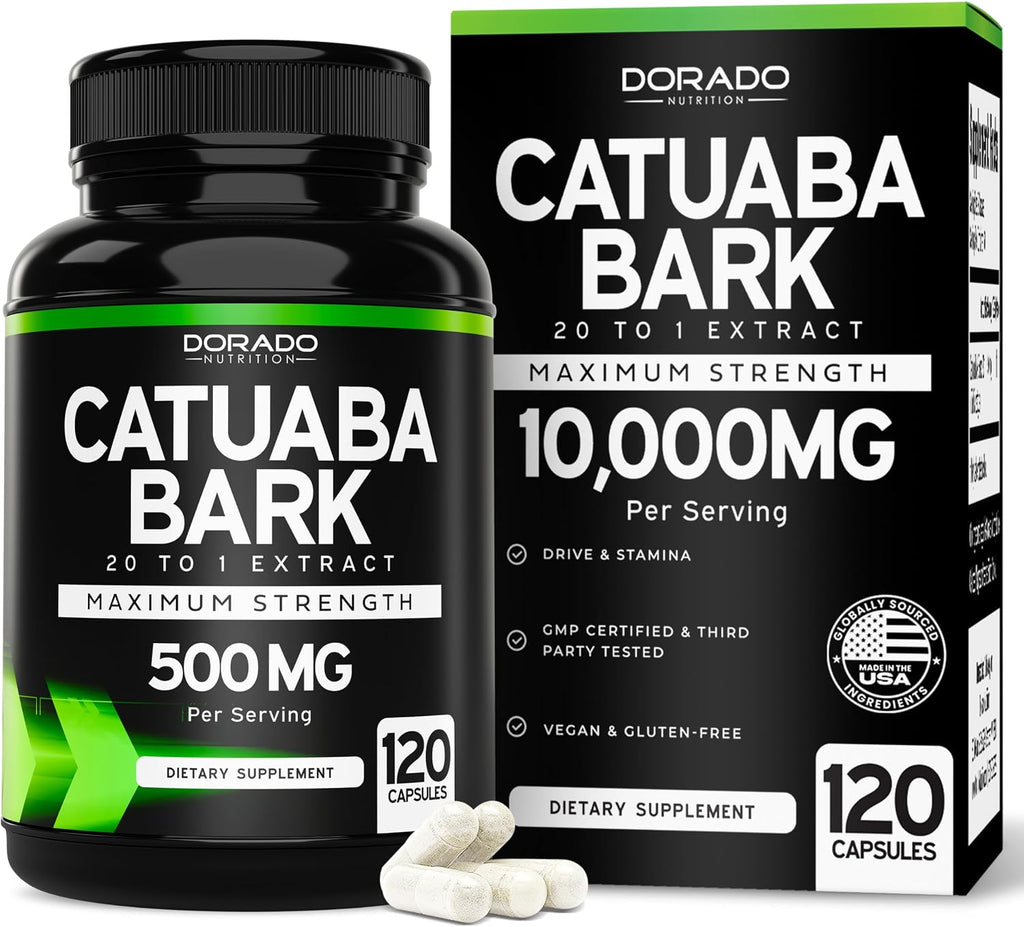 Extracto de Corteza de Catuaba 10.000 mg por Dosis (120 Cápsulas) - Dorado Nutrition