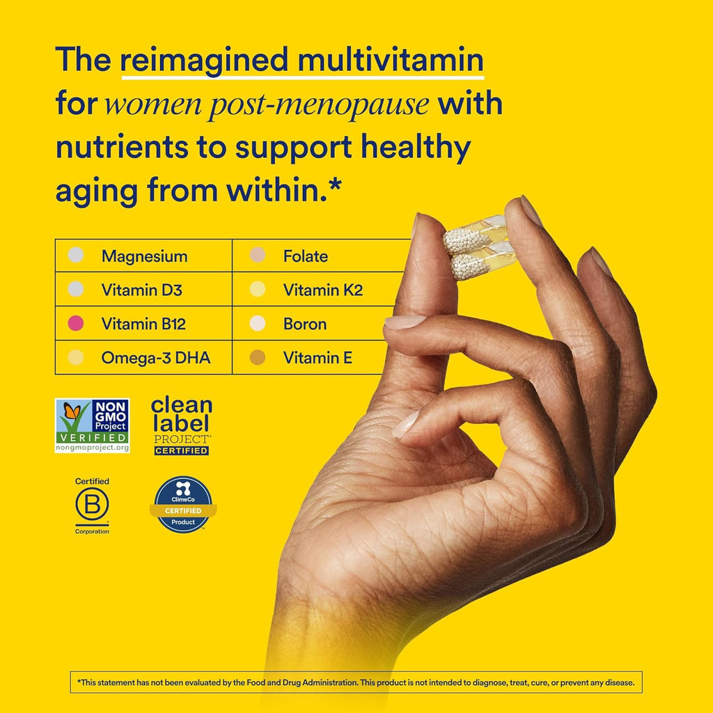Ritual Multivitamínico Diario para Mujeres 50+ - Vitaminas y Minerales Esenciales para la Menopausia, Energía, Corazón, Huesos, Salud Cerebral* - Incluye Folato, DHA - Vegano - Menta - 60 Cápsulas - 30 Dosis