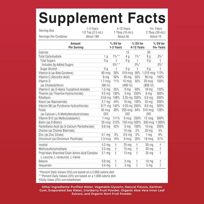 MaryRuth's Multivitamínico Líquido para Mujeres, Hombres y Niños - Sabor Frambuesa - 15 Dosis – Image 7