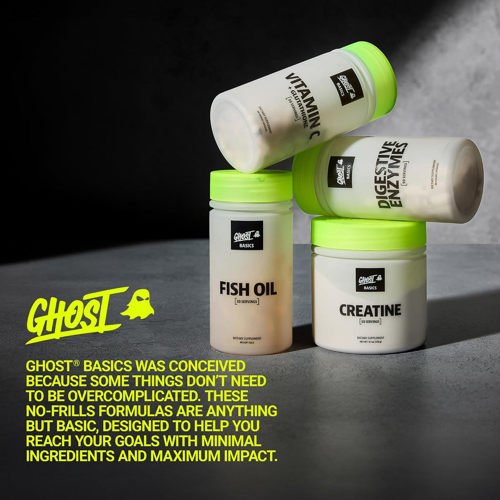 GHOST Basics Vitamina C + Glutatión – 60 Cápsulas Veganas