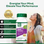 Bell Brain Function Lifestyle - Apoyo Cognitivo con Ginkgo, Vitamina B12 y Folato - 60 Cápsulas Vegetarianas